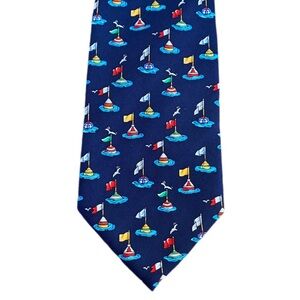 Museum Artifacts Nautical Blue Silk Men’s Tie 
Seagull New